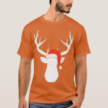 Camiseta Deer with Santa Hat Christmas Pajama Hunting Gift<br><div class="desc">Veado Com Papai Noel De Natal Pajama Caçando Presente.</div>