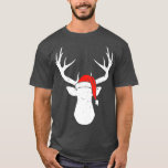 Camiseta Deer With Santa Hat Christmas Pajama Hunting Hunte<br><div class="desc">Veado Com Papai Noel de Natal Pajama Caçando Natal De Caçador.</div>