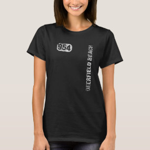 Camiseta Deerfield Beach Flórida Código de Área 954 Vintage