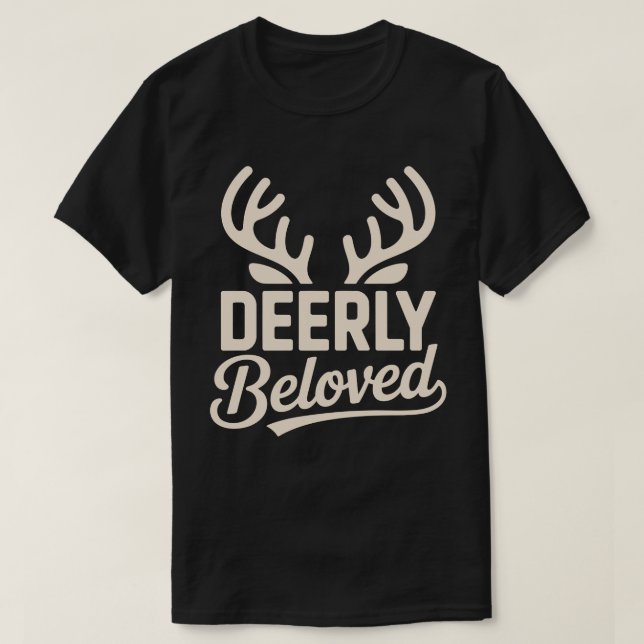 Camiseta Deerly Beloved Christmas Antler Tee (Frente do Design)