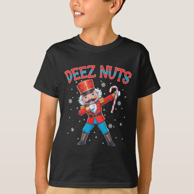 Camiseta Deez Loucos Nutcracker Nut Engraçado Homens do Nat (Frente)