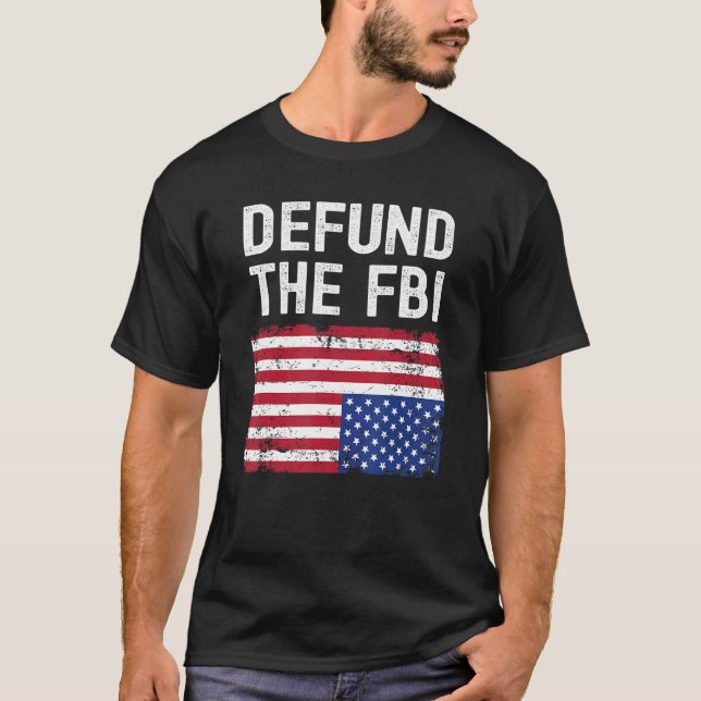 Camiseta Defenda A Bandeira Americana Do FBI (Frente)