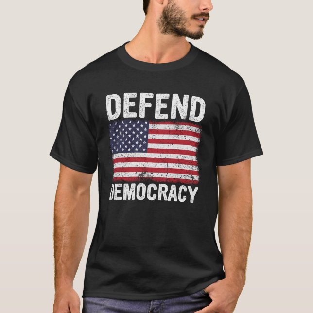 Camiseta Defenda a Democracia Proteger os Direitos de Voto  (Frente)