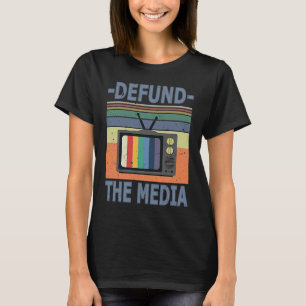 Camiseta Defenda a mídia Retro Vintage TV Sensibilização co
