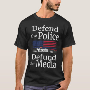 Camiseta Defenda a Polícia Defendendo a Bandeira Americana