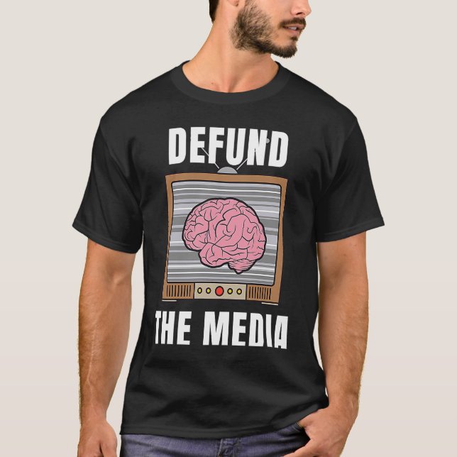 Camiseta Defenda A Prot De Lavagem Do Cérebro Da Mídia Fals (Frente)