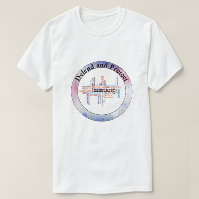 Camiseta Defenda e proteja nossa DEMOCRACIA (Frente do Design)