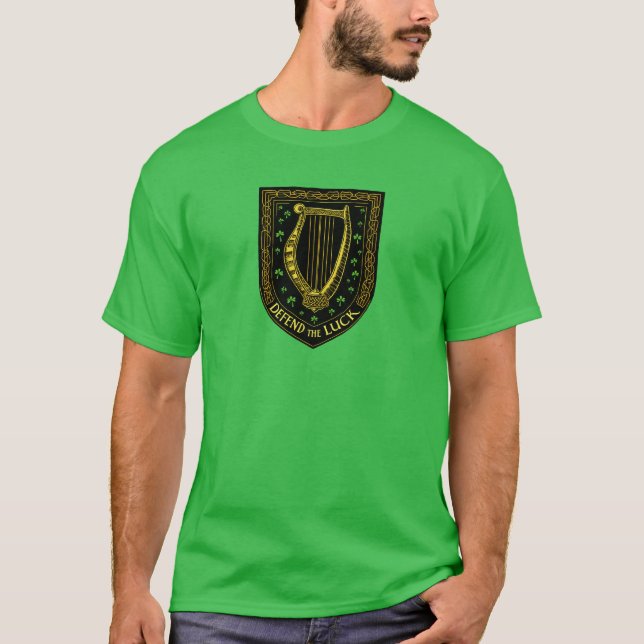 Camiseta Defenda o Design protetor contra o Harp Irlandês (Frente)