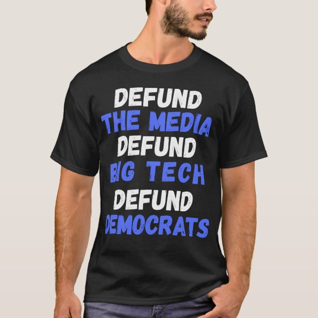Camiseta Defenda os Democratas de Grande Tecnologia da Mídi (Frente)