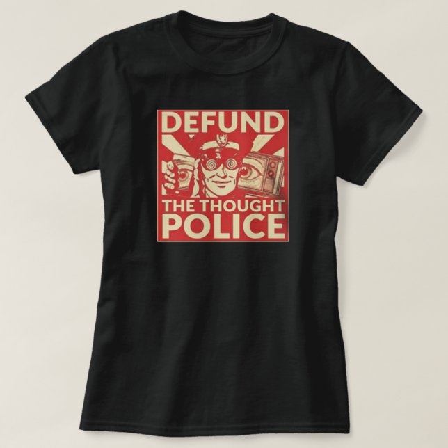 Camiseta Defenda os Posters da Polícia Pensada (Frente do Design)