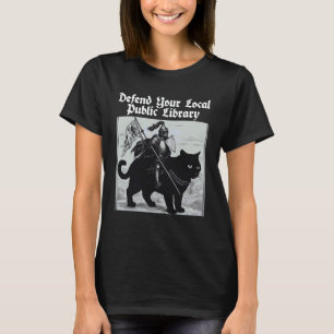 Camiseta Defenda Seu Gato Cavaleiro da Biblioteca Pública L