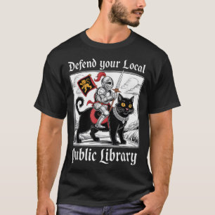Camiseta Defenda seu Gato do Cavaleiro da Biblioteca Públic
