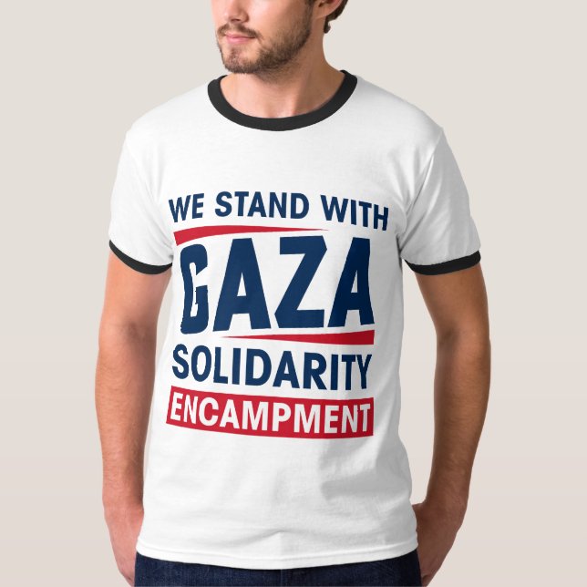 Camiseta Defendemos a mobilização da solidariedade em Gaza  (Frente)