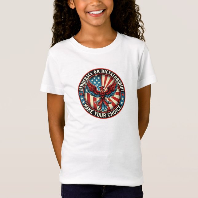 Camiseta Defender a democracia - democracia ou ditadura (Frente)