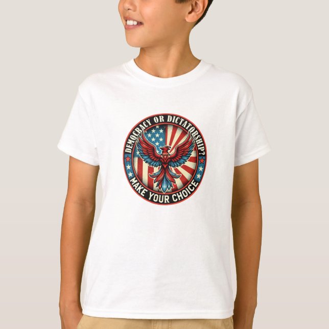 Camiseta Defender a democracia - democracia ou ditadura (Frente)
