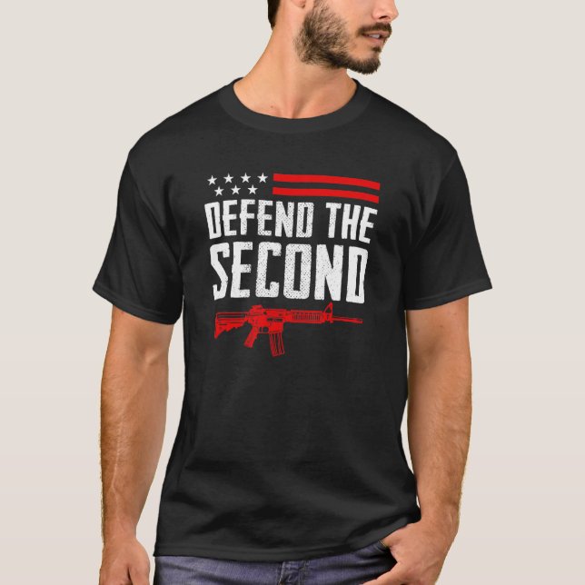 Camiseta Defender A Segunda Emenda Pro Gun Usa Ar15 Rifl (Frente)