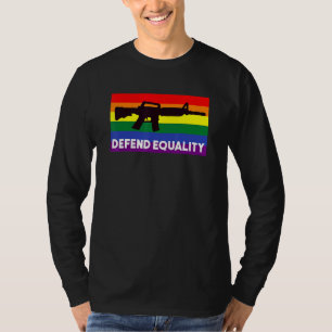 Camiseta Defender Igualdade Lgbt Gay Flag Assalto Rifle