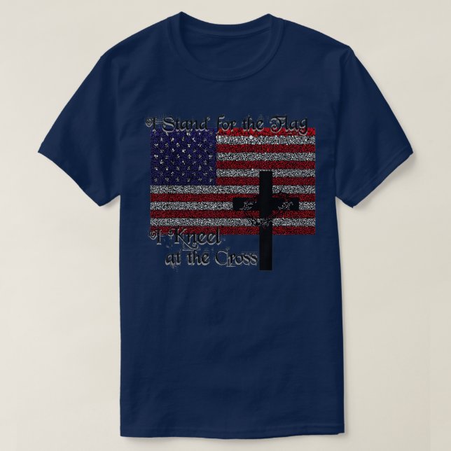 Camiseta Defender o Sinalizador para a Cruz Patriótica C (Frente do Design)