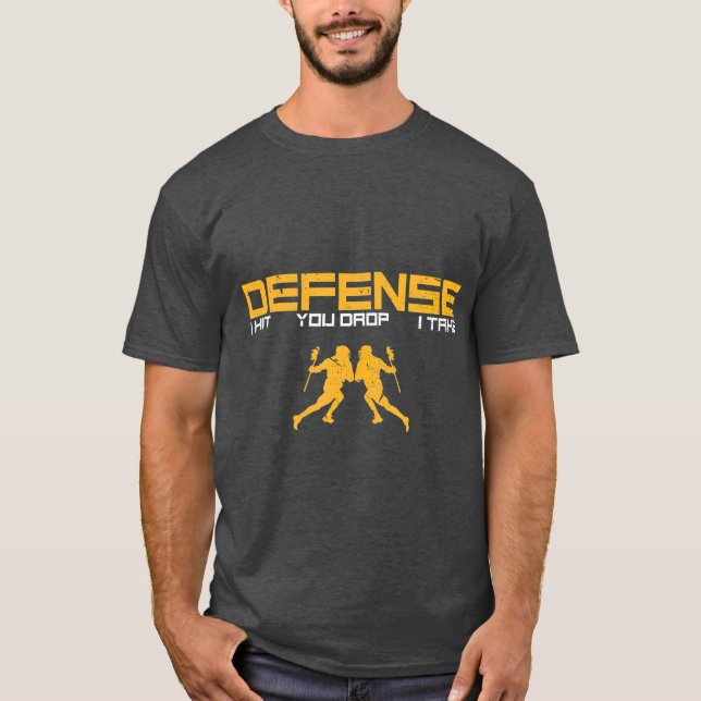 Camiseta Defensor da Defesa Stick Lacrosse Player (Frente)