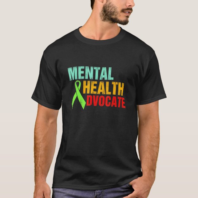 Camiseta Defensor da Saúde Mental - Aumentar a Conscientiza (Frente)