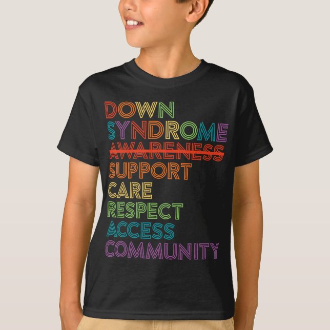 Camiseta Defensor de Consciência da Síndrome de Down Respei (Frente)