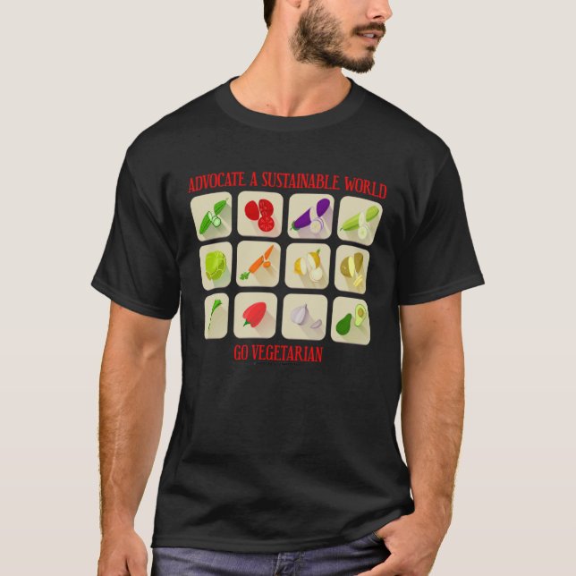 Camiseta Defensor De Vegetais Vegetarianos Sustentáveis (Frente)