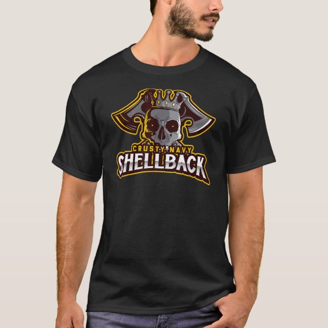 Camiseta Defensor Do Marinho Retro Crusty De Profundidade (Frente)