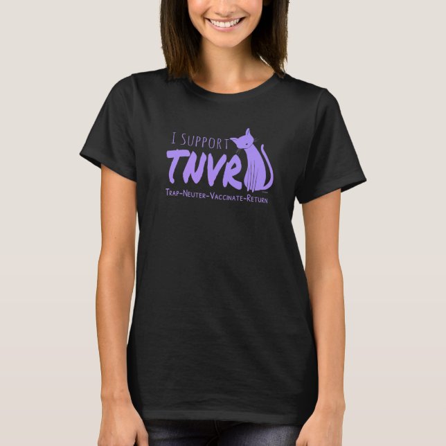 Camiseta Defensor do TNR Armadilha Castrar Devolver Gato Fe (Frente)