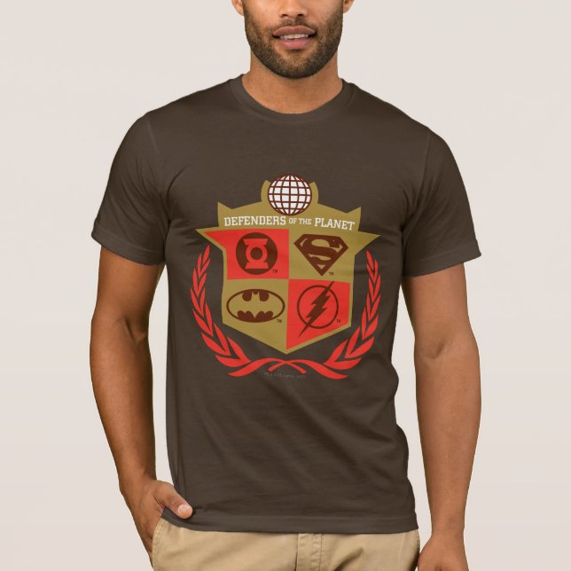 Camiseta Defensores da Liga da Justiça do Planeta (Frente)
