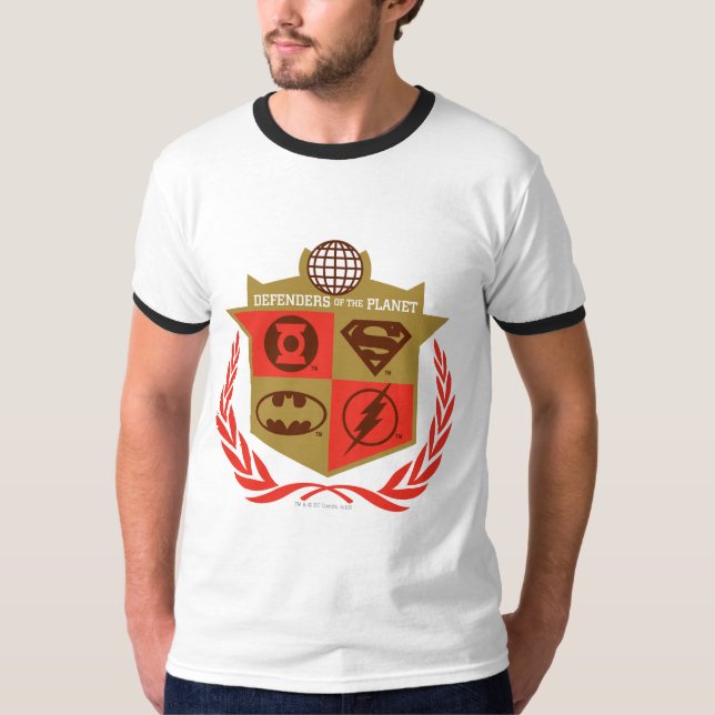 Camiseta Defensores da Liga da Justiça do Planeta (Frente)