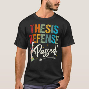 Camiseta Defesa de Tese Aprovada Mestrado Humorístico