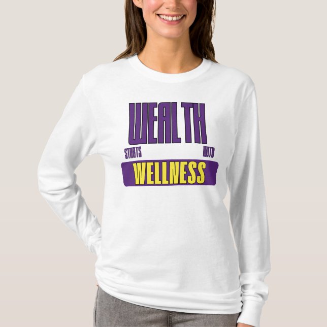 Camiseta Defesa do Empoderamento pela Saúde e Riqueza (Frente)