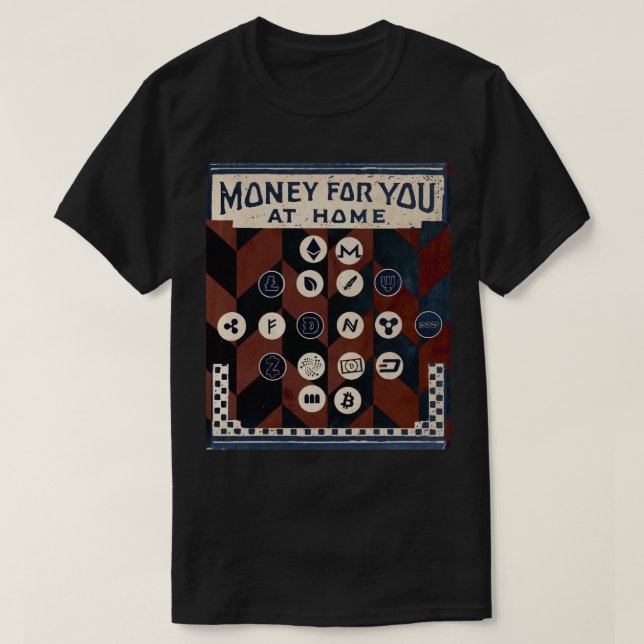 Camiseta Defi Crypto moeda Vintage Money para si (Frente do Design)