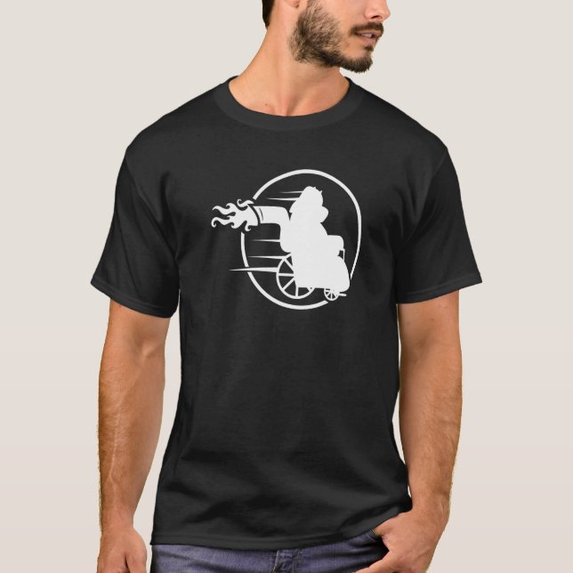 Camiseta Deficiência em cadeira de rodas Humor Paraplégico (Frente)