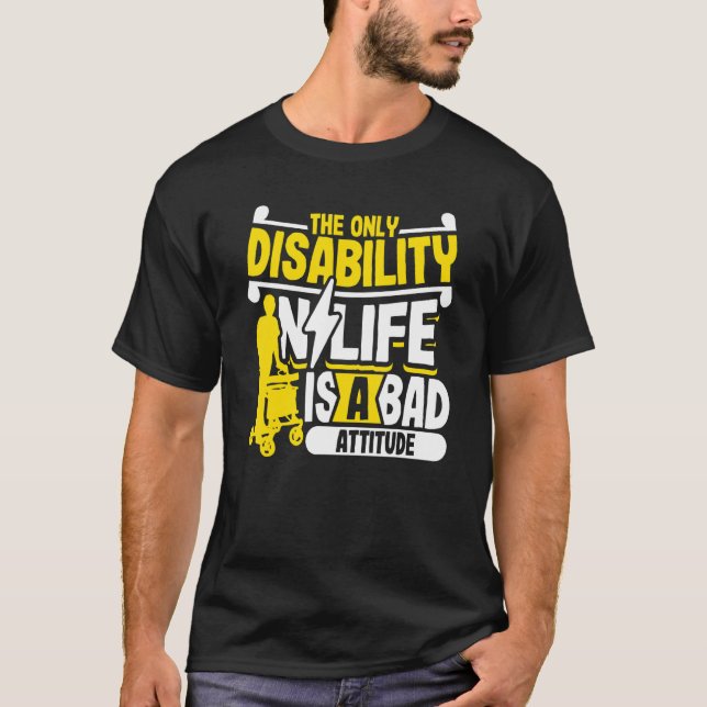 Camiseta Deficiência em cadeira de rodas Humor Paraplégico (Frente)