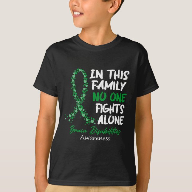 Camiseta Deficiências cerebrais Sensibilização Esta Família (Frente)