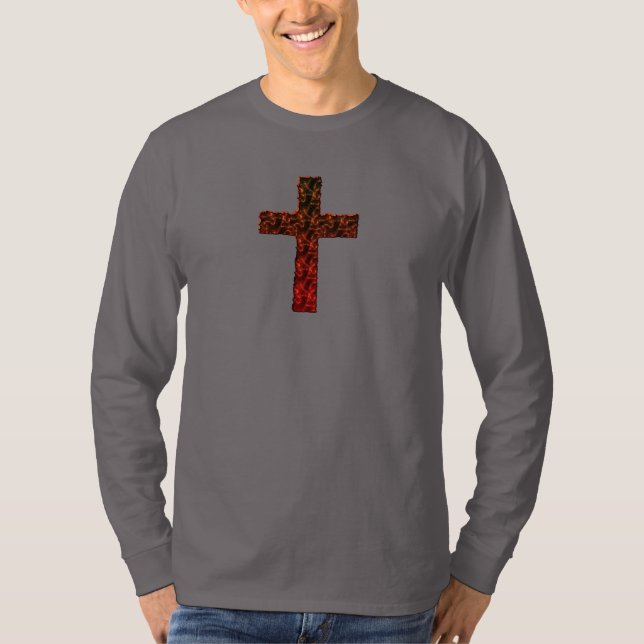 CAMISETA DEFINIÇÃO ALTA, CRUZ CRISTÃ FLAMEJANTE (Frente)