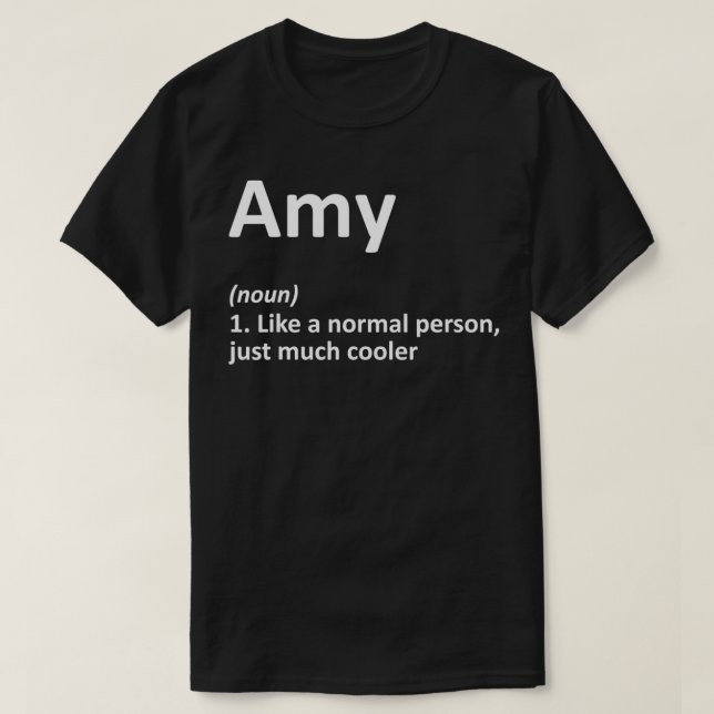 Camiseta Definição AMY Nome Personalizado Funny Birthday Gi (Frente do Design)