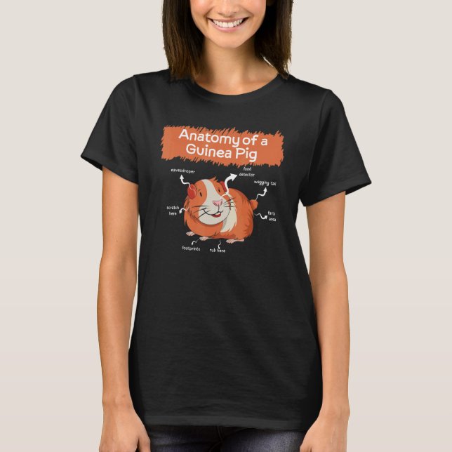 Camiseta Definição Anatomia Animal Pet Cuta Do Suíno Guiné  (Frente)