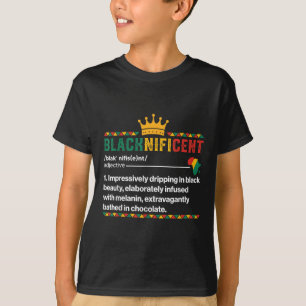 Camiseta Definição Blacknificente do Orgulho Negro Africano