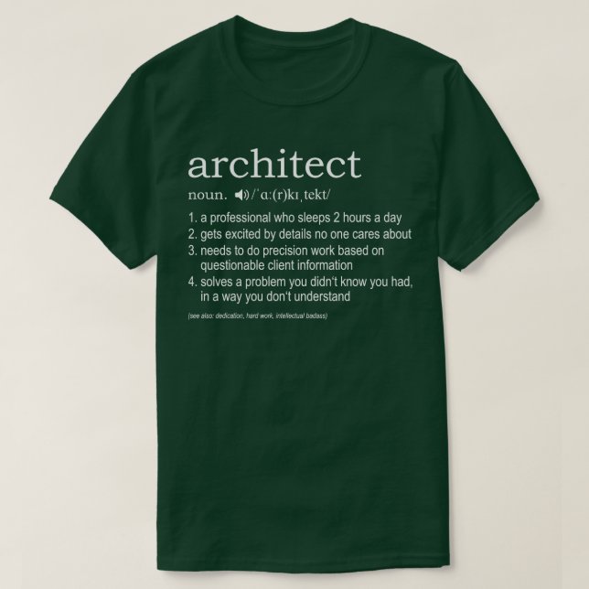 Camiseta Definição de arquiteto (Frente do Design)
