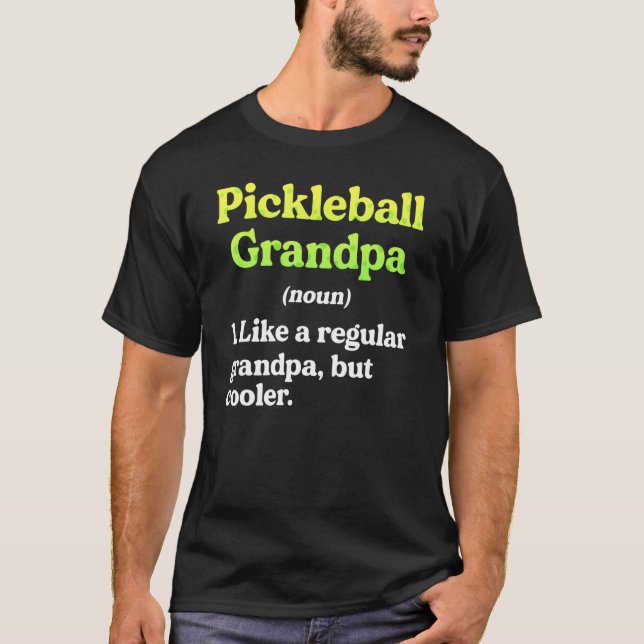 Camiseta Definição De Avô De Pickleball Regular Mas Mais Fr (Frente)