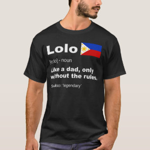 Camiseta Definição de Avô Filipino Lolo, Dia dos Pais engra