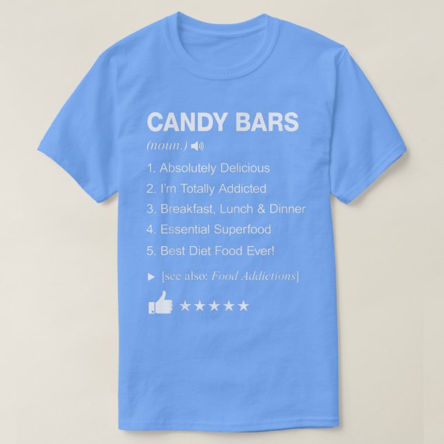 Camiseta Definição De Bares De Doces Significa Engraçada (Frente do Design)