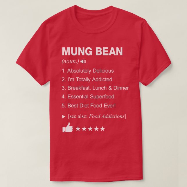 Camiseta Definição de Bean Mung Significa _ Funny (Frente do Design)
