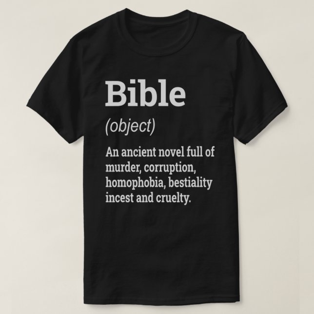 Camiseta Definição de bíblia Engraçado Ateísta Humor Anti (Frente do Design)