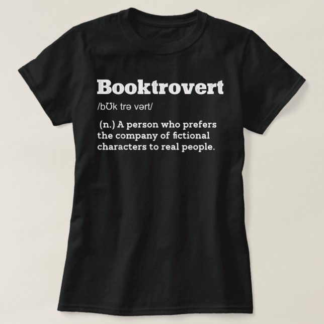 Camiseta Definição de Booktroverter Engraçado Livro Engraça (Frente do Design)