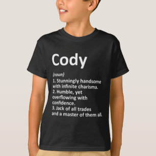 Camiseta Definição de Cody Nome Personalizado Piada de Aniv