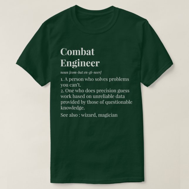 Camiseta Definição de Combate ao Engenheiro (Frente do Design)