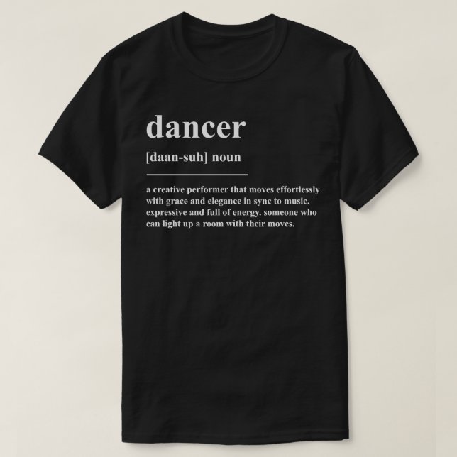 Camiseta Definição de Dancer (Frente do Design)